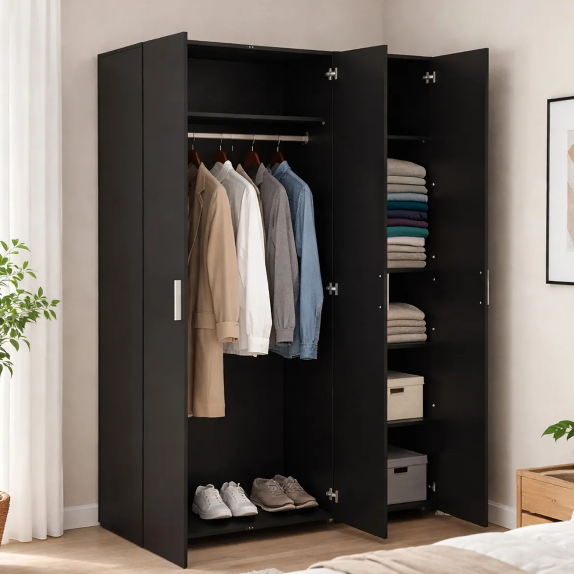 Guardaroba in legno nero 182x220h cm - Paeng