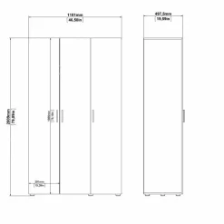 Guardaroba in legno nero 182x220h cm - Paeng