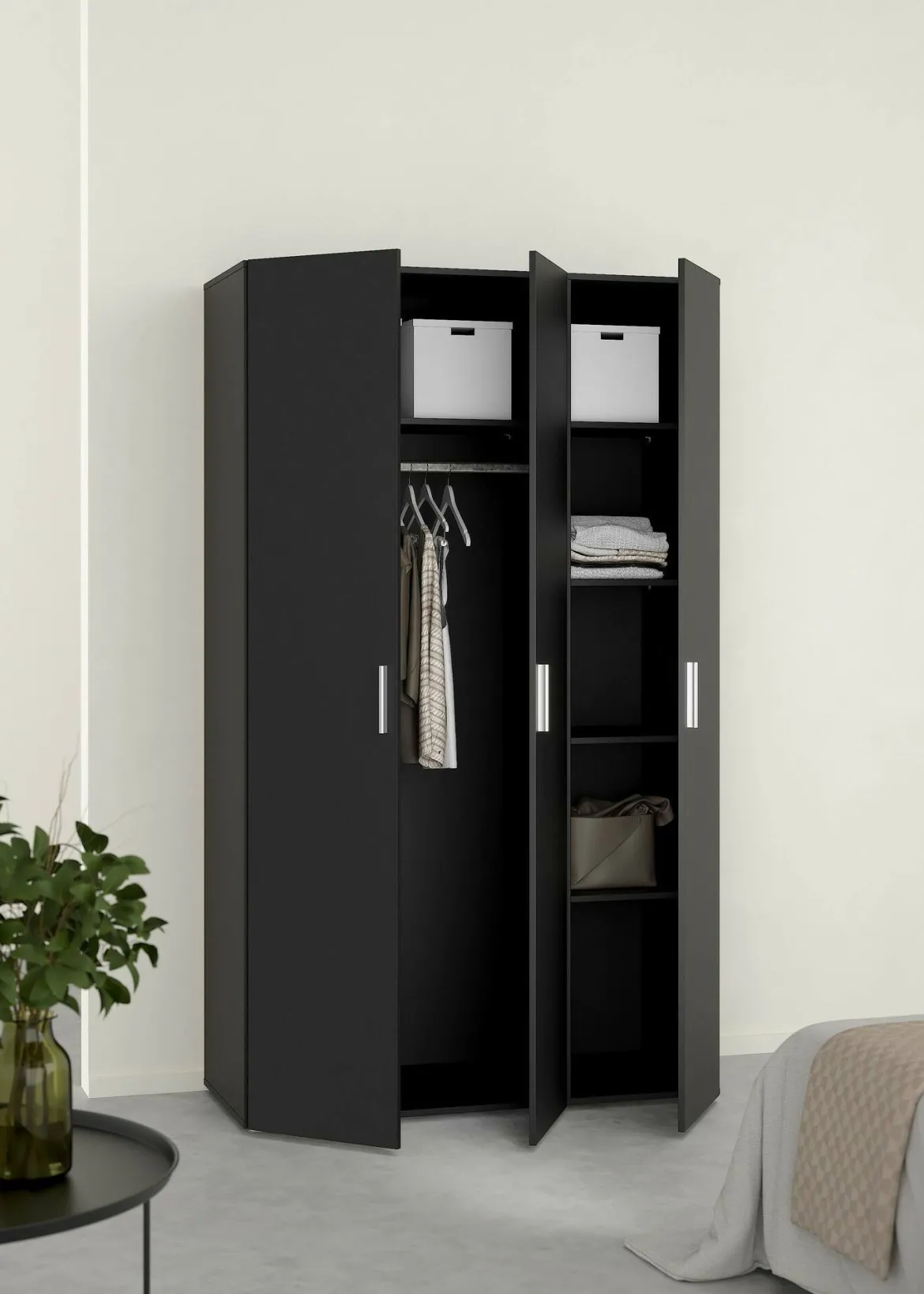 Guardaroba in legno nero 182x220h cm - Paeng