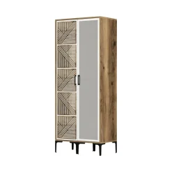 Guardaroba in legno noce e bianco 80x200h cm - Ramallah