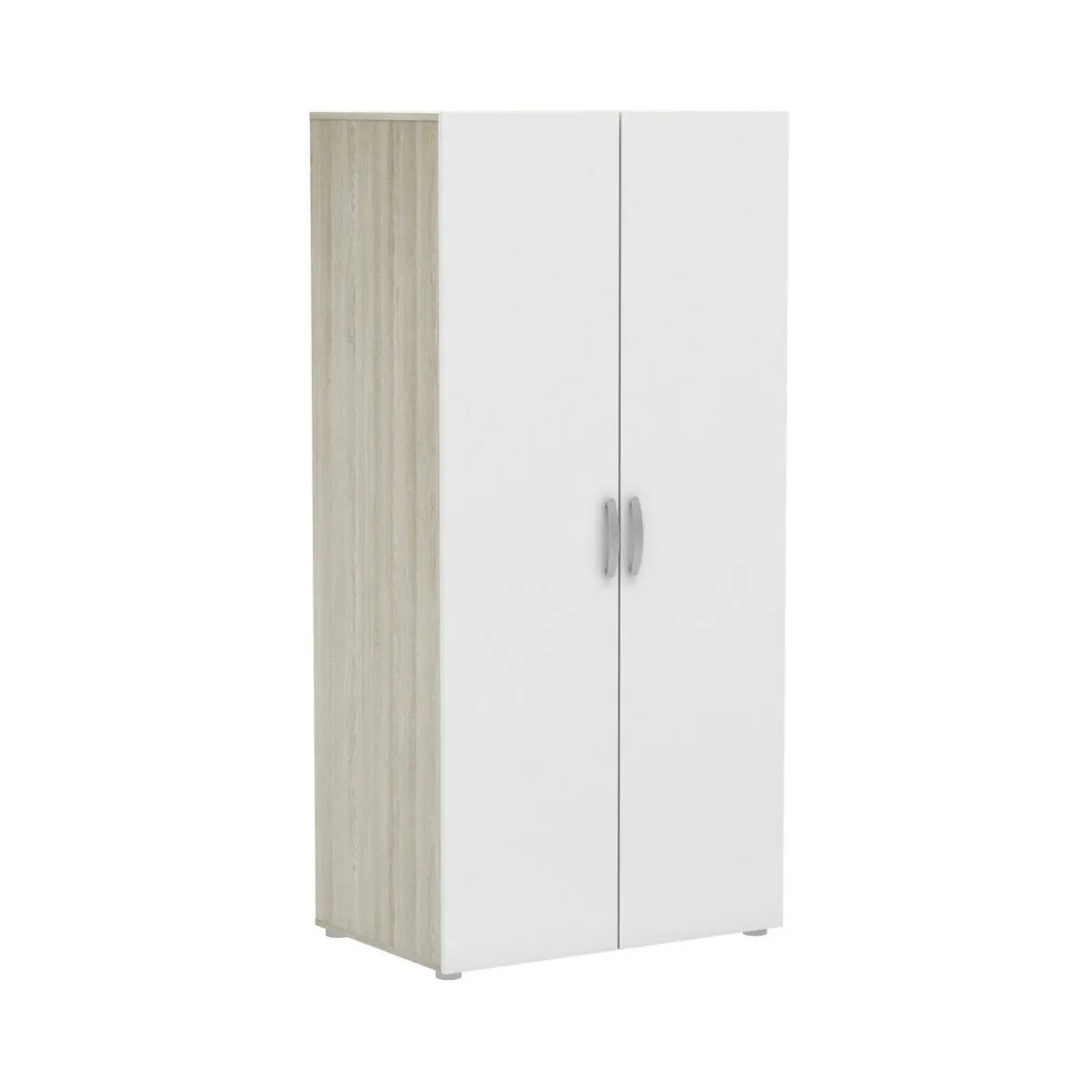 Guardaroba in legno rovere e bianco opaco 79x165h cm - Barge