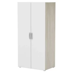 Guardaroba in legno rovere e bianco opaco 79x165h cm - Barge