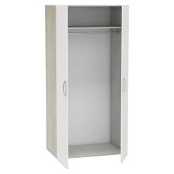Guardaroba in legno rovere e bianco opaco 79x165h cm - Barge