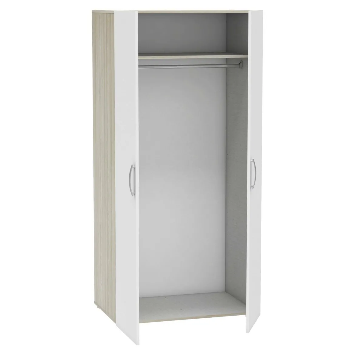 Guardaroba in legno rovere e bianco opaco 79x165h cm - Barge