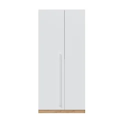 Guardaroba in legno rovere nodi e bianco 90x200h cm - Alpine