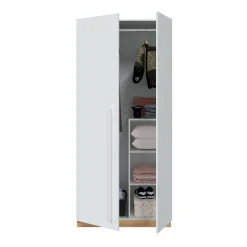 Guardaroba in legno rovere nodi e bianco 90x200h cm - Alpine