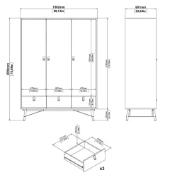 Guardaroba in legno rovere 150x200h cm - Virgil