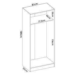 Guardaroba in legno rovere 81x184h cm - Artu