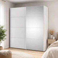 Guardaroba largo bianco lucido 182x220h cm - Seraphin