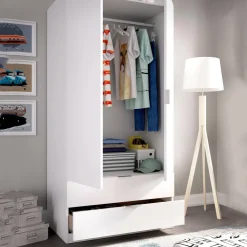 Guardaroba moderno bianco 81x184h cm - Anya