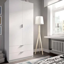 Guardaroba moderno bianco 81x184h cm - Anya