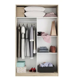 Guardaroba moderno rovere e bianco 120x200h cm - Adrenalin