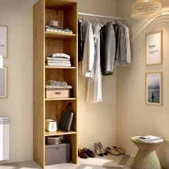 Guardaroba 4 ripiani effetto legno 137x185h cm - Adler