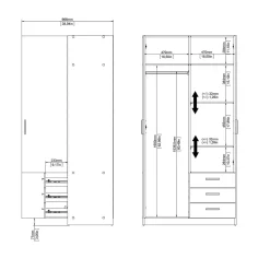 Guardaroba salvaspazio bianco e cemento 150x200h cm - Opi