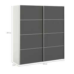 Guardaroba salvaspazio bianco e nero 150x200h cm - Maurice