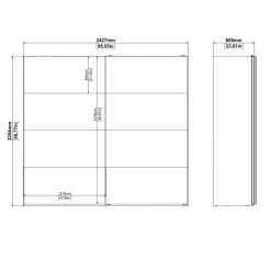 Guardaroba salvaspazio bianco e nero 242x220h cm - Kauri