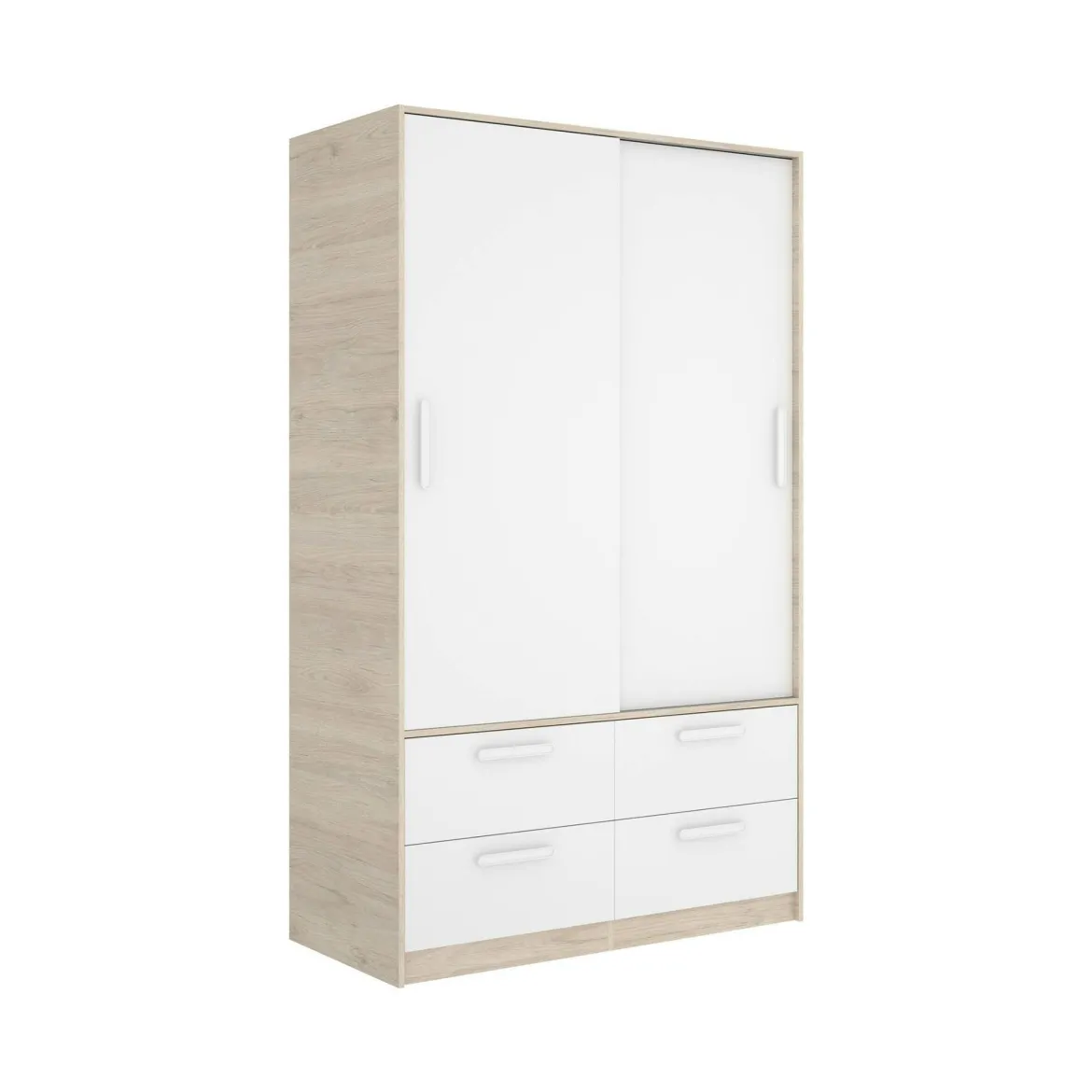 Guardaroba salvaspazio bianco e rovere 121x184h cm - Astru