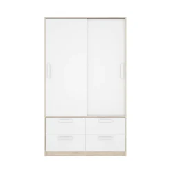 Guardaroba salvaspazio bianco e rovere 121x184h cm - Astru