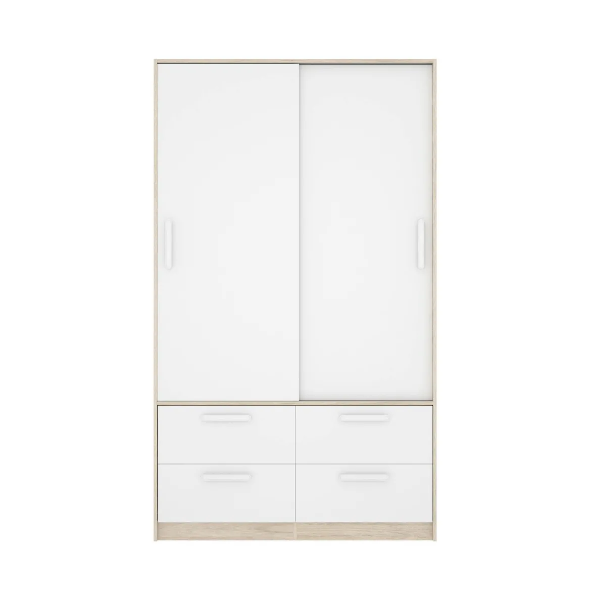 Guardaroba salvaspazio bianco e rovere 121x184h cm - Astru