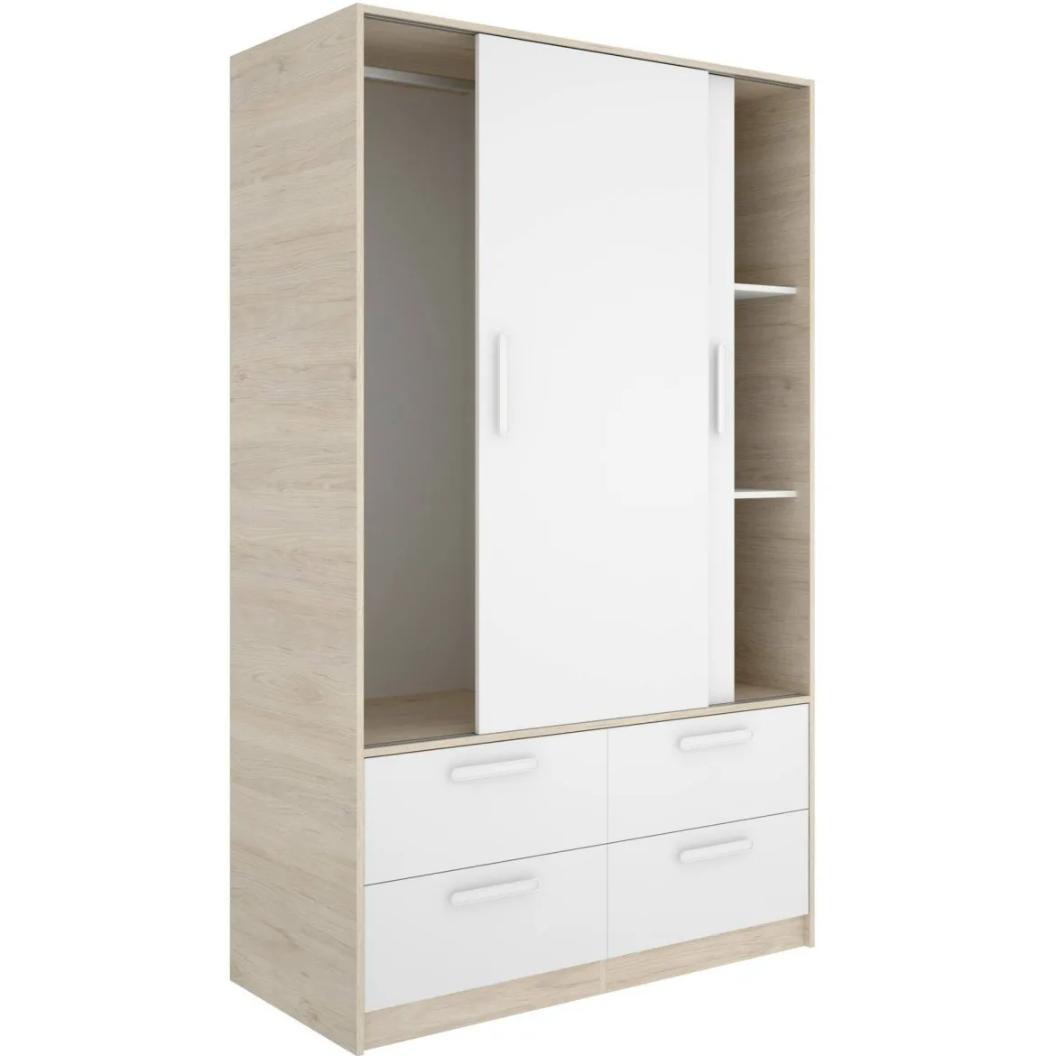 Guardaroba salvaspazio bianco e rovere 121x184h cm - Astru