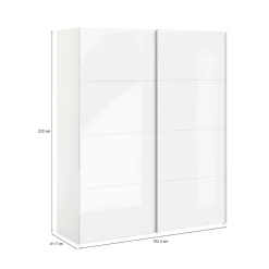Guardaroba salvaspazio bianco lucido 242x220h cm - Badesse