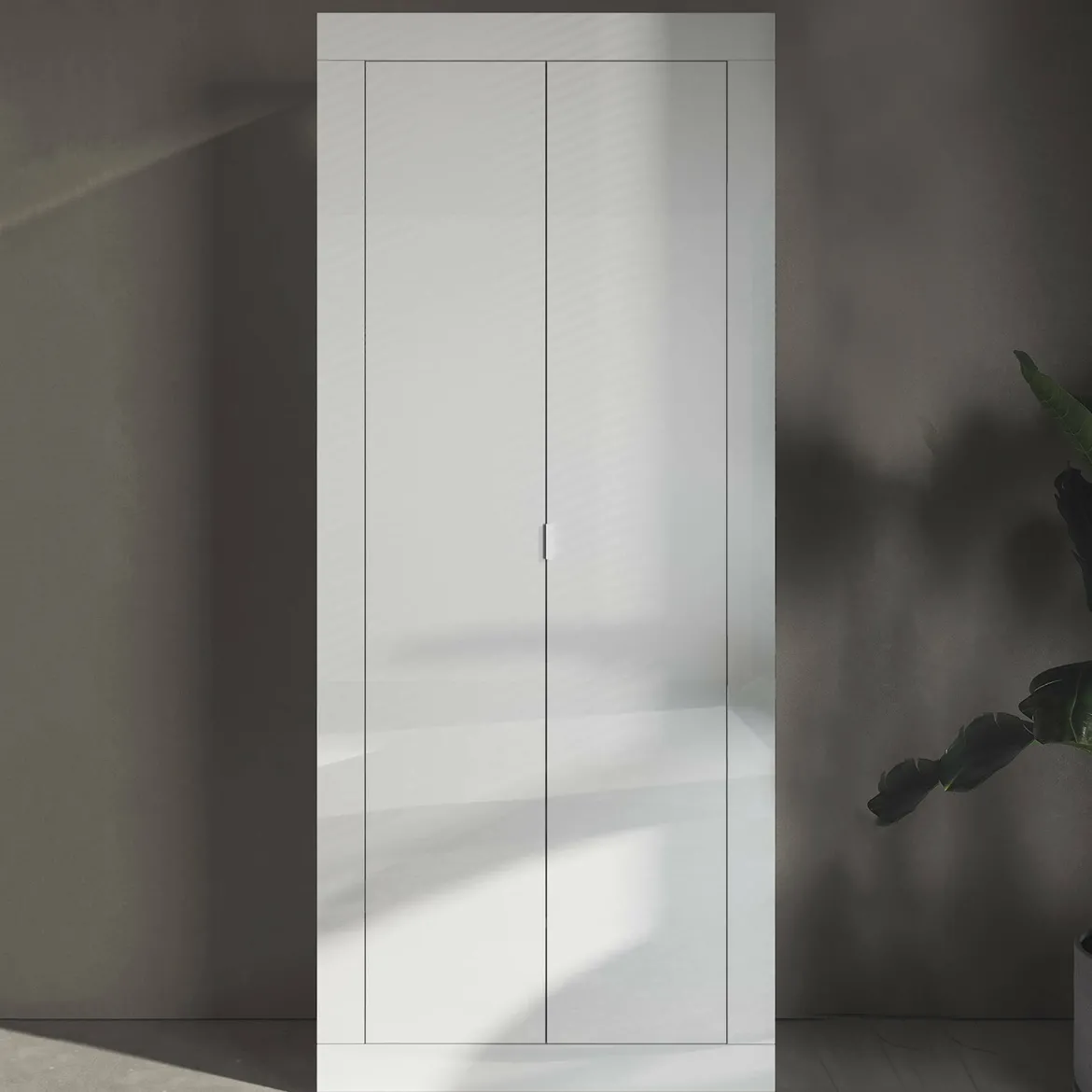 Guardaroba salvaspazio bianco lucido 78x185h cm - Contea