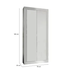 Guardaroba salvaspazio bianco lucido 78x185h cm - Contea