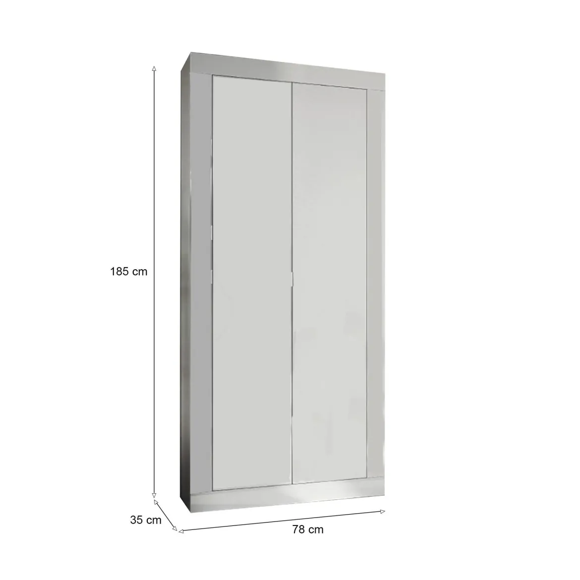 Guardaroba salvaspazio bianco lucido 78x185h cm - Contea