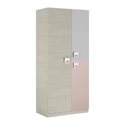 Guardaroba salvaspazio grigio e rosa 90x200h cm - Aronia