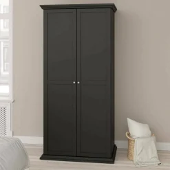 Guardaroba salvaspazio nero 95x200h cm - Darby