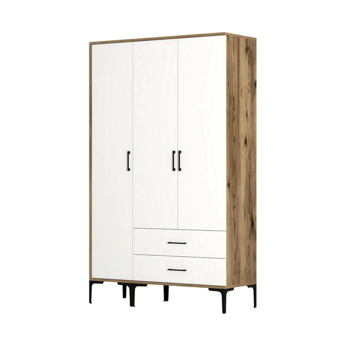 Guardaroba salvaspazio noce e bianco 80x200h cm - Weng