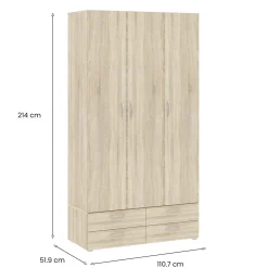Guardaroba salvaspazio rovere 81x184h cm - Anya