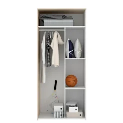 Guardaroba salvaspazio rovere e bianco 90x205h cm - Arcibald