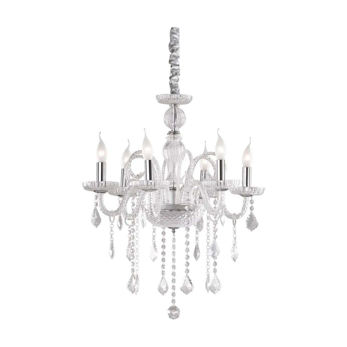 Ideal-Lux - Lampada a sospensione GIUDECCA SP6 TRASPARENTE, 58 x 58 x h90 cm, Trasparente
