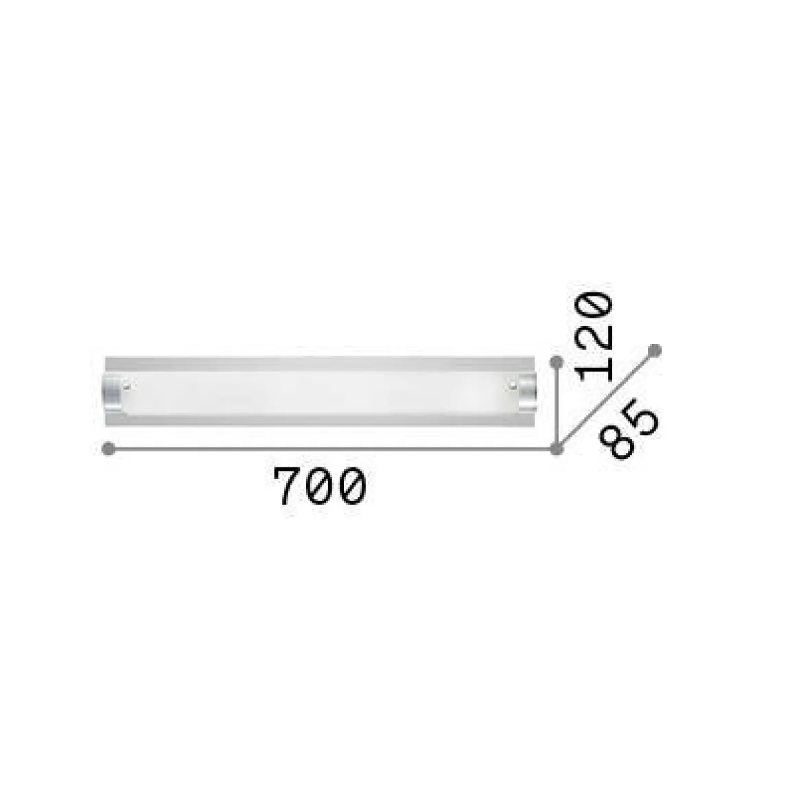 Ideal-Lux - Lampada da parete TUDOR AP4, 70 x 12 x h9 cm, Trasparente
