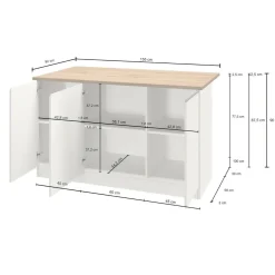 Isola centrale cucina design 155x90x90h cm antracite e rovere - Tartaro