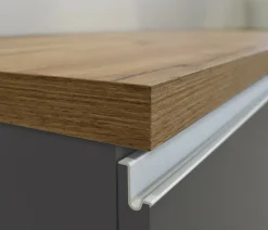 Isola centrale cucina design 155x90x90h cm antracite e rovere - Tartaro