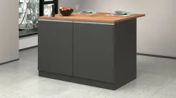 Isola cucina con ante e cassetti 125x90x90h cm antracite e rovere - Analiza