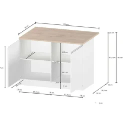 Isola cucina economica 125x90x90h cm antracite e ardesia - Analiza