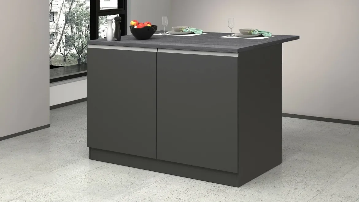 Isola cucina economica 125x90x90h cm antracite e ardesia - Analiza