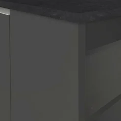 Isola cucina grande multifunzione 160x90x90h cm antracite e ardesia - Abern