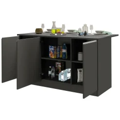 Isola cucina minimal con ante 155x90x90h cm antracite e ardesia - Tartaro