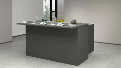 Isola cucina minimal con ante 155x90x90h cm antracite e ardesia - Tartaro