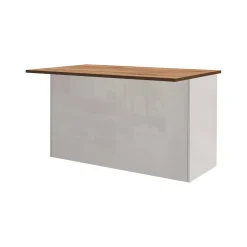 Isola cucina salvaspazio con ripiani 155x90x90h cm bianca lucida e rovere - Tartaro