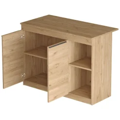 Isola da Cucina Marrone Rovere 2 Ripiani 4 Vani 160x60x90h cm, 4 Ante - Fossalto