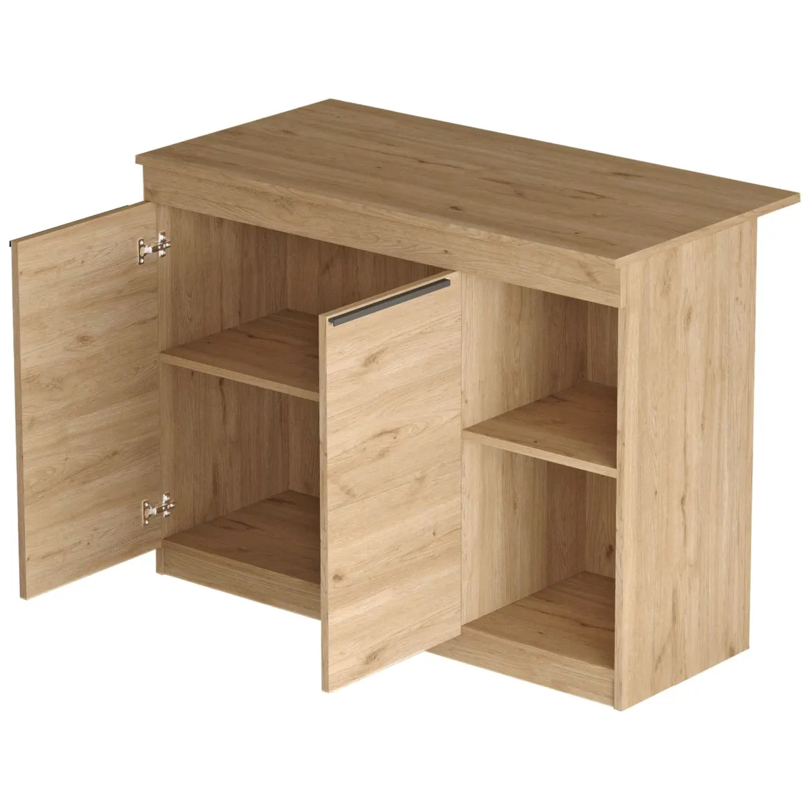 Isola da Cucina Marrone Rovere 2 Ripiani 4 Vani 160x60x90h cm, 4 Ante - Fossalto