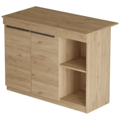 Isola da Cucina Marrone Rovere 2 Ripiani 4 Vani 160x60x90h cm, 4 Ante - Fossalto