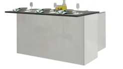 Isola per cucina moderna 155x90x90h cm bianca lucida e ardesia - Tartaro