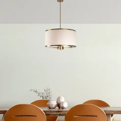 Lampada a Sospensione Bianco oro 942flg1371 Colore Struttura oro - Rovegno