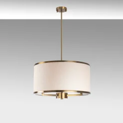 Lampada a Sospensione Bianco oro 942flg1371 Colore Struttura oro - Rovegno